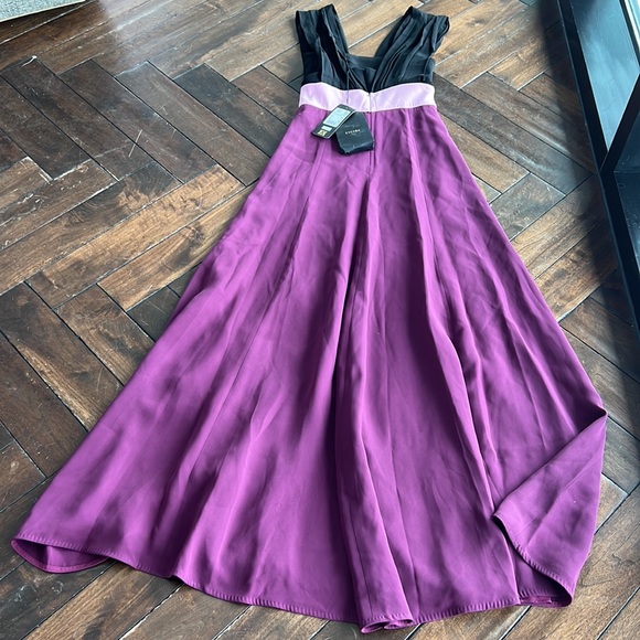 Escada 100% silk made in Slovenia 🇸🇮 size 4(34) purple/black/pink maxi dress - Picture 7 of 16